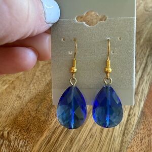 Elegant Blue Teardrop Earrings